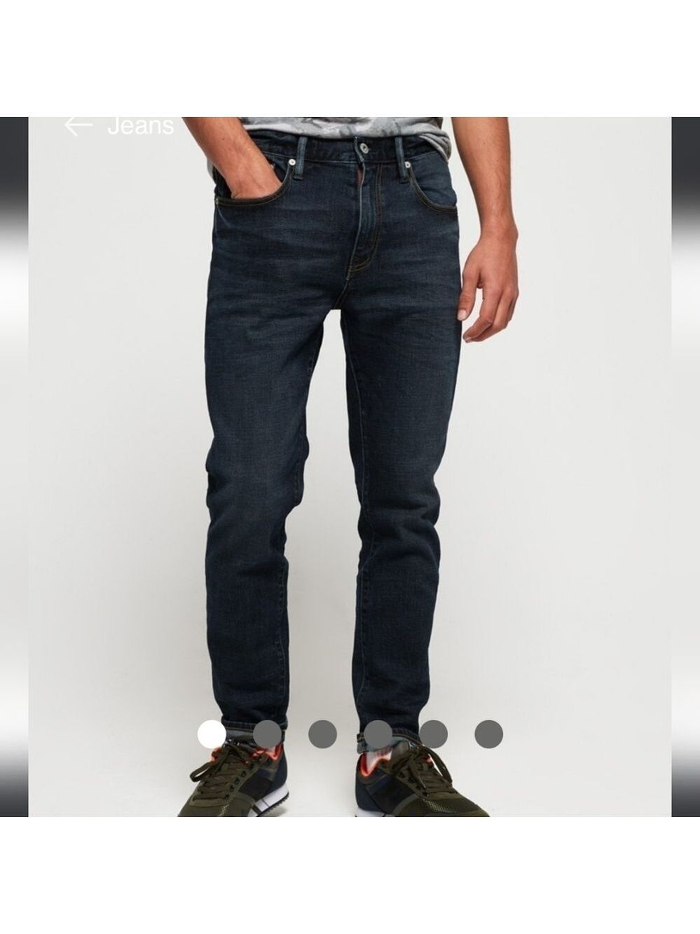 SUPER DRY MEN'S CONNOR BLUE TAPER JEANS PANTS 34